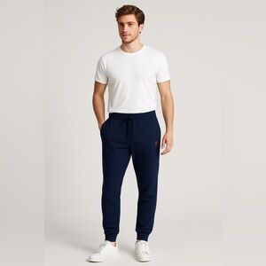 U.S. Polo Assn. Mens Drawstring Waist Classic Fit Fleece Joggers